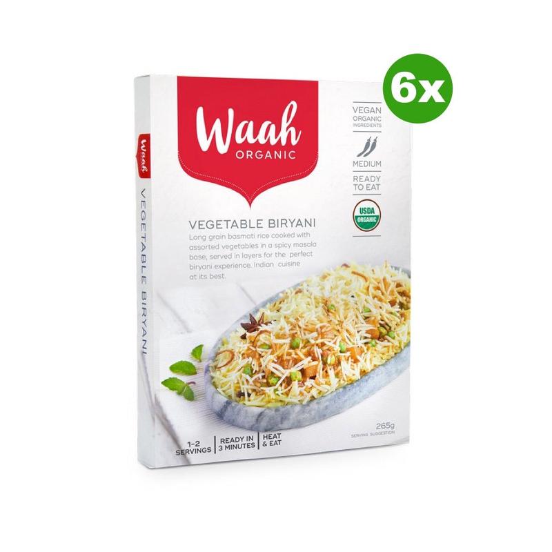 WAAH ORGANIC Indian Meal Vegetable Biryani 265g x6 BULK