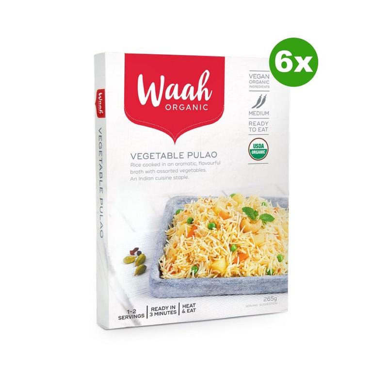 WAAH ORGANIC Indian Meal Vegetable Pulao 265g x6 BULK