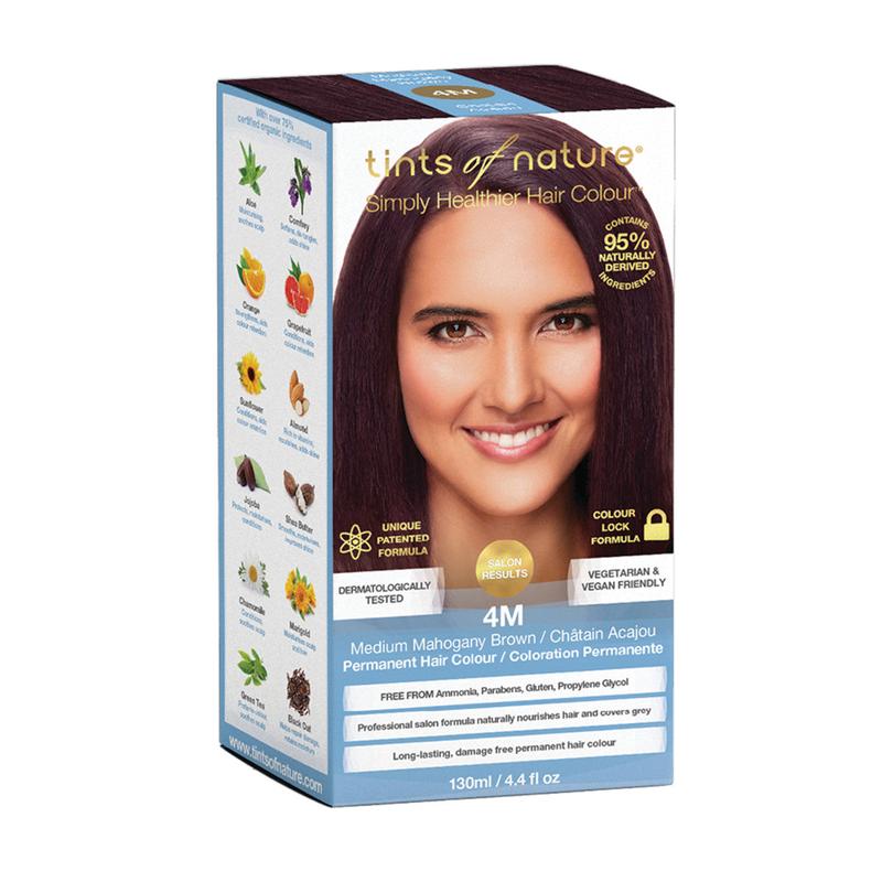 TINTS OF NATURE Medium Mahogany Brown 4M Permanent Organic Hair Colour - 120ml