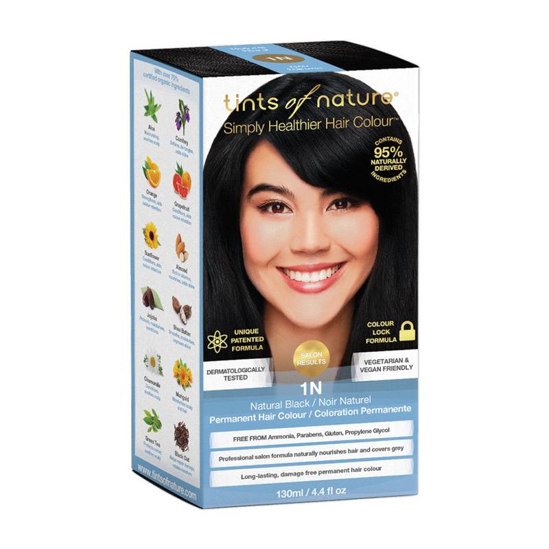 TINTS OF NATURE Natural Black - 1N Permanent Organic Hair Colour - 130ml
