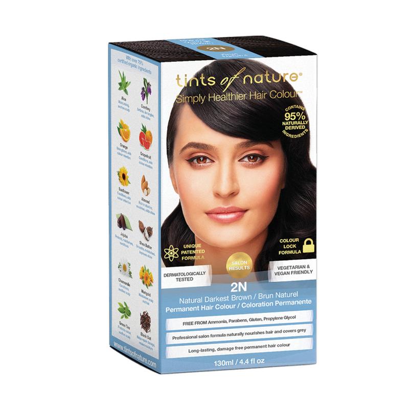 TINTS OF NATURE Natural Darkest Brown - 2N Permanent Organic Hair Colour - 120ml