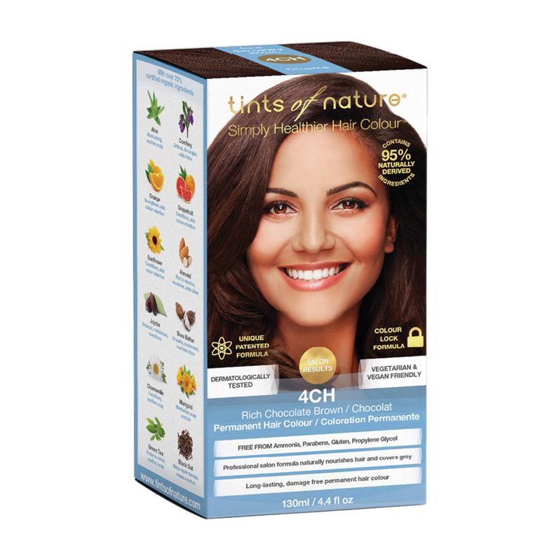 TINTS OF NATURE Rich Chocolate Brown - 4CH Permanent Organic Hair Colour - 120ml