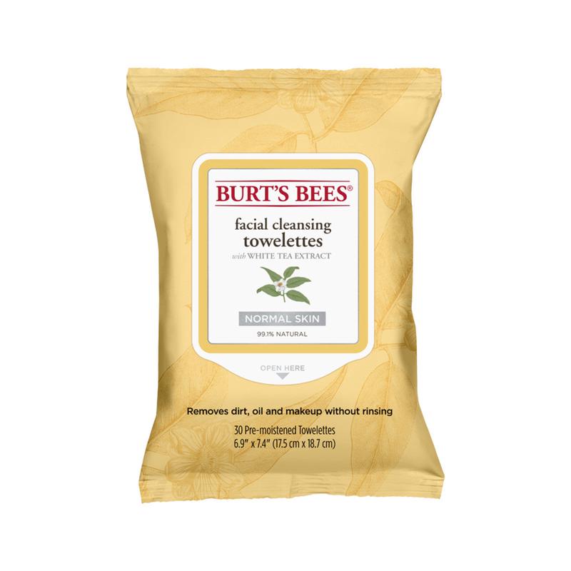 Burts Bees White Tea Extract Facial Cleansing Towelettes x 30 Pack