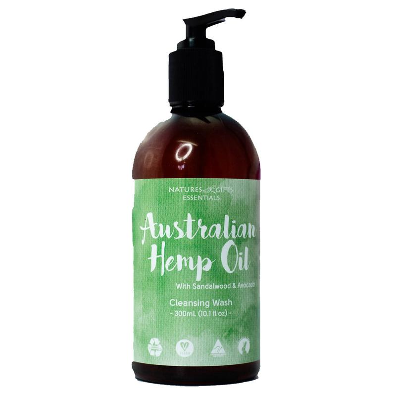 Clover Fields Nature's Gifts Australian Hemp Oil with Sandalwood & Avocado Cleansing Wash 300ml