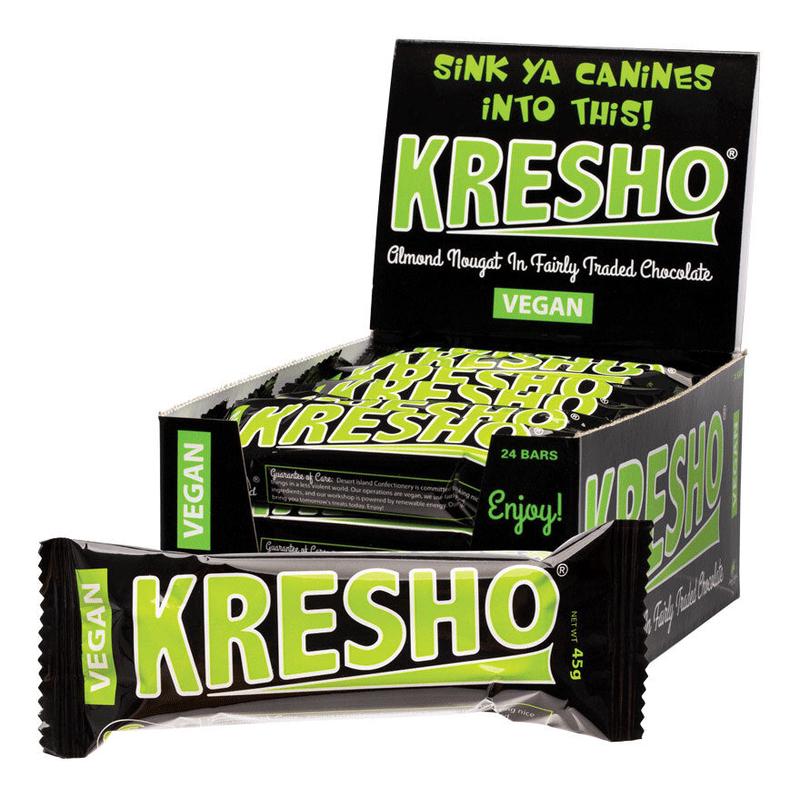 Desert Island Confectionery Kresho Bar Choc Covered Almond Nougat - 24x45g