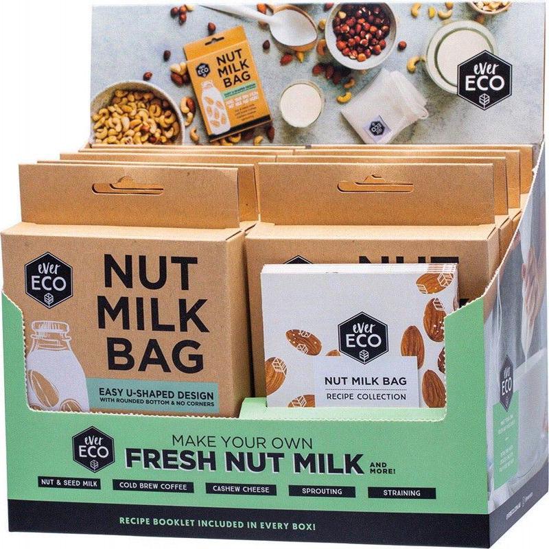 Ever Eco 9 Pack Nut Milk Bag Counter Display With Recipe Booklets