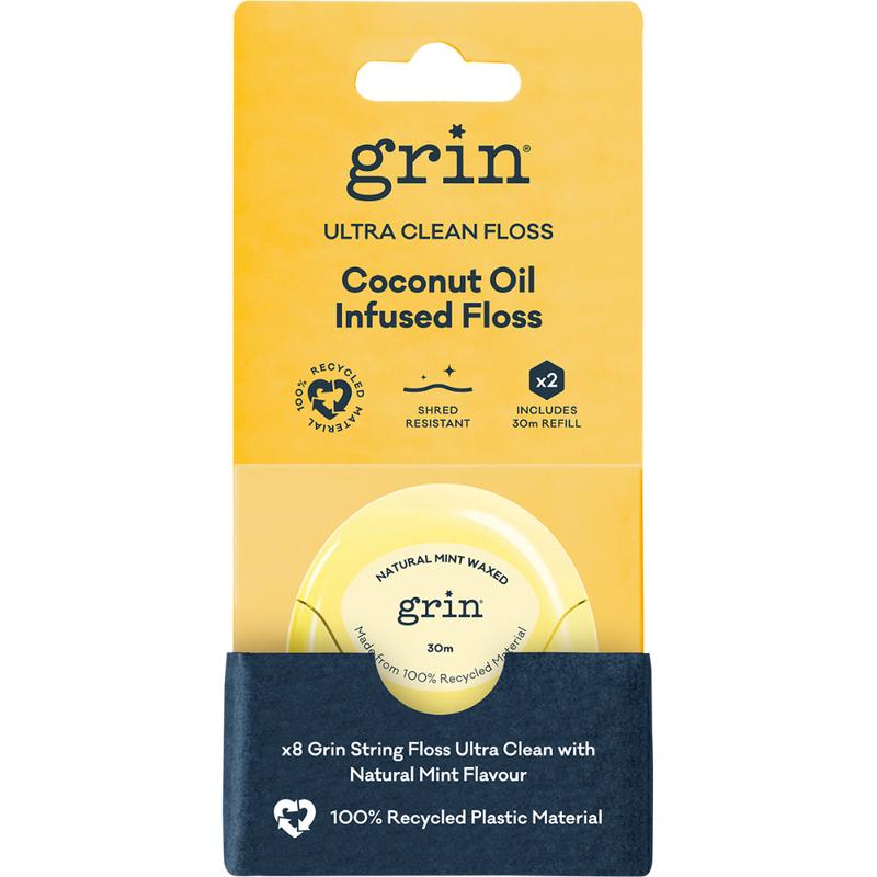 GRIN Ultra Clean Floss Coconut Oil Infused 30m + Refill