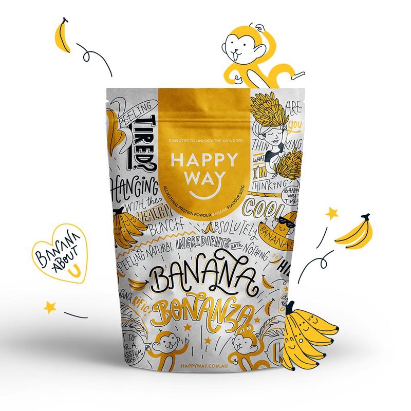 Happy Way Whey Protein Powder Banana - 500g