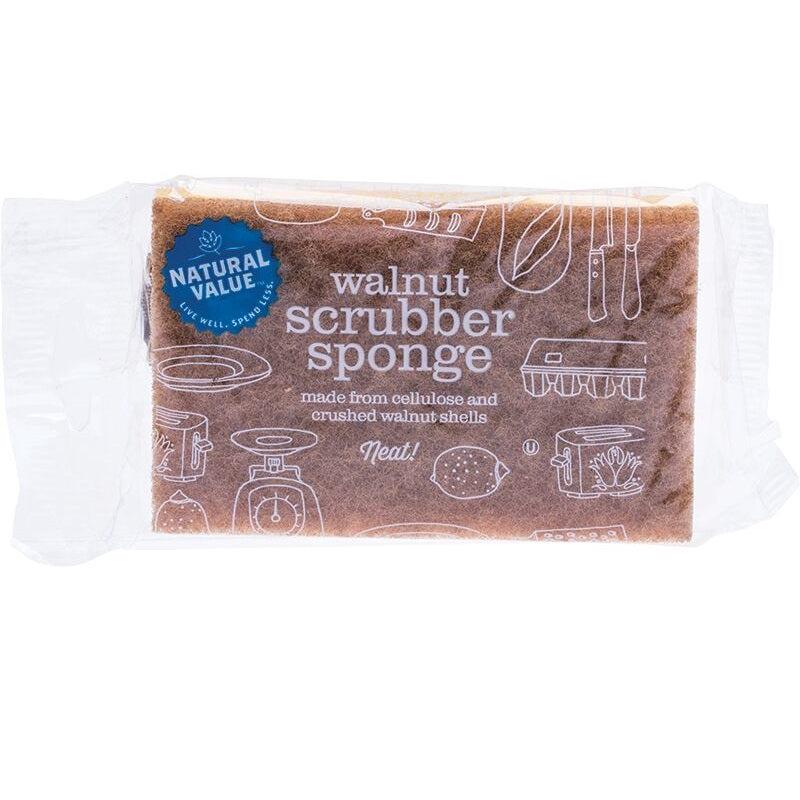 Natural Value Walnut Scrubber Sponge