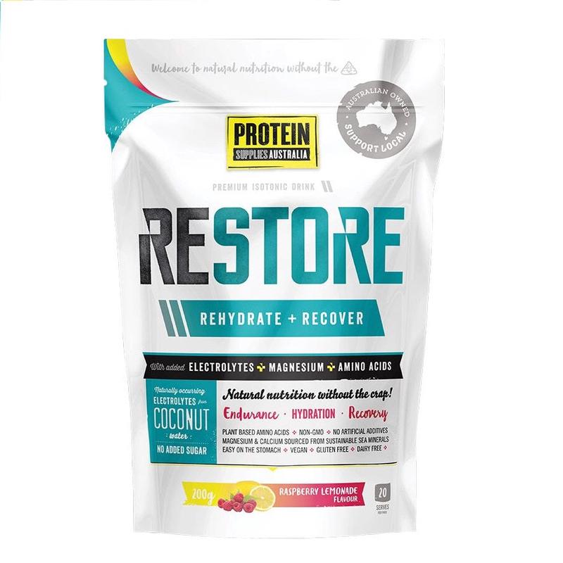 Protein Supplies Australia Restore Hydration Recovery Drink Raspberry Lemonade - 200g