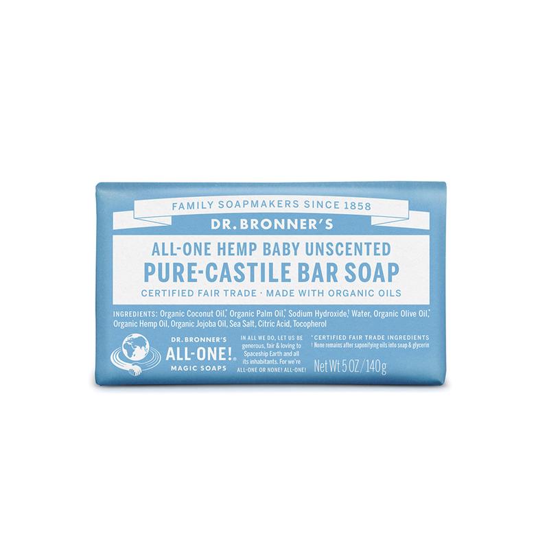 Dr. Bronner's Baby Unscented Pure-Castile Bar Soap Hemp All-One 140g