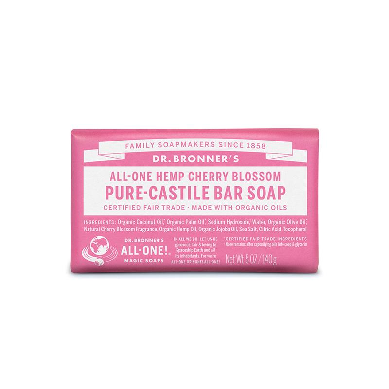 Dr. Bronner's Cherry Blossom Pure-Castile Bar Soap Hemp All-One 140g