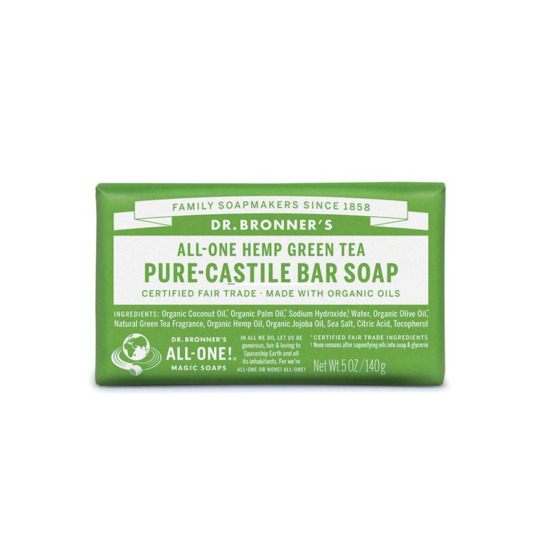 Dr. Bronner's Green Tea Pure-Castile Bar Soap Hemp All-One 140g