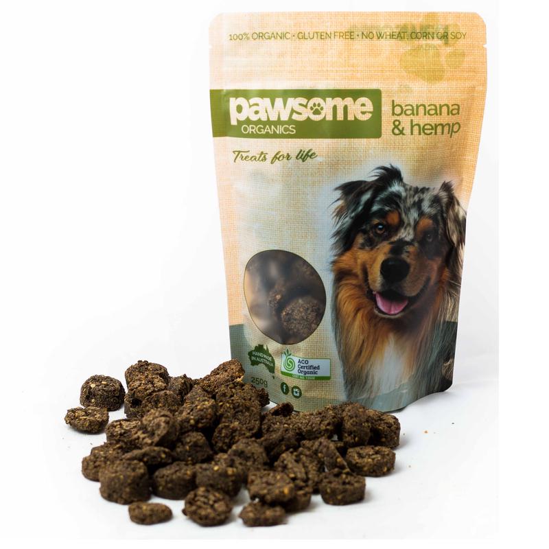 Pawsome Organics Pet Treats Banana & Hemp 200g