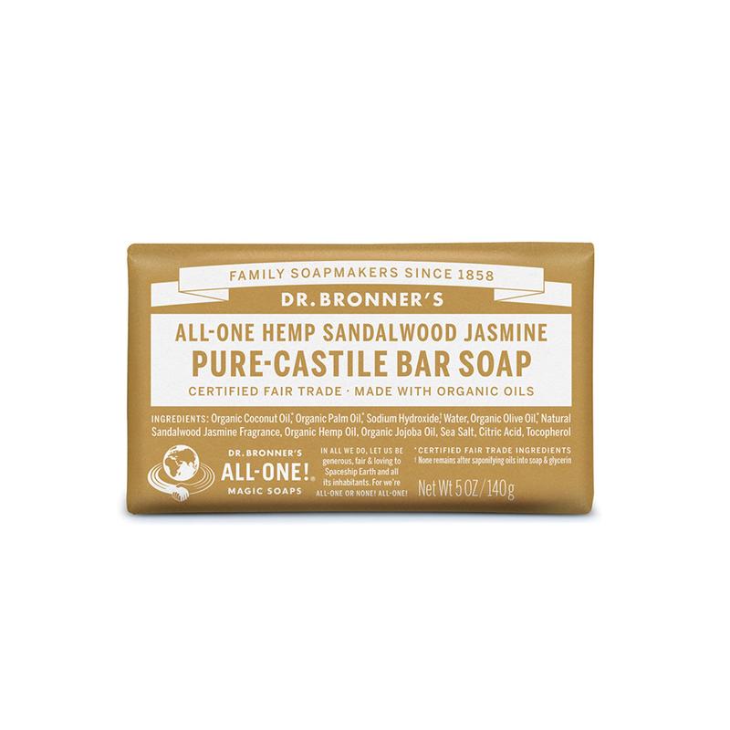Dr. Bronner's Sandalwood Jasmine Pure-Castile Bar Soap Hemp All-One 140g