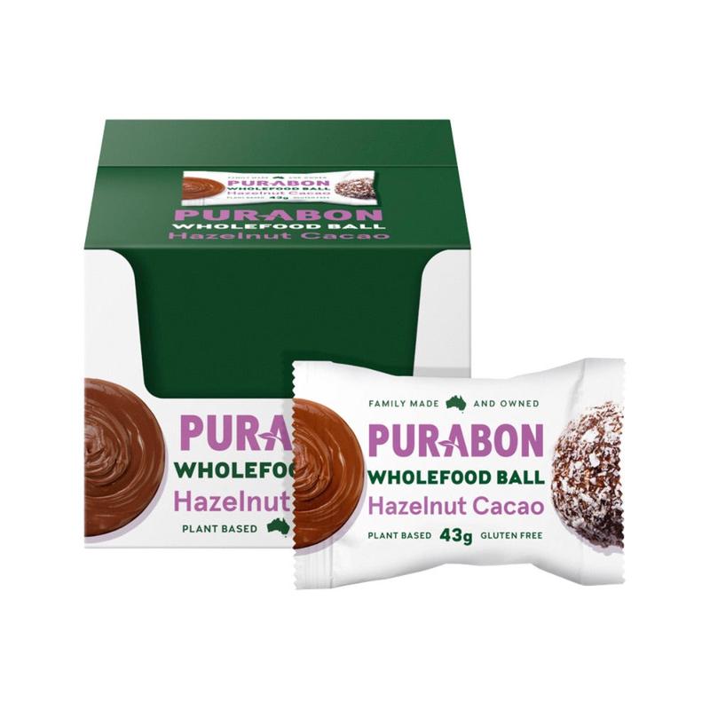 Purabon Hazelnut Cacao Protein Balls 43g x 12 Display