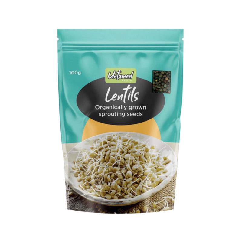 Untamed Health Organically Grown Sprouting Seeds Lentils 100g
