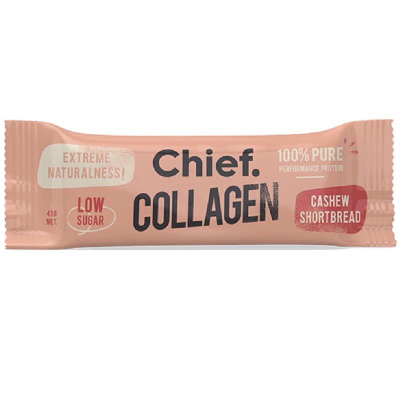 Chief Collagen Protein Bar - 12 Pack Cashew Shortbread 45g