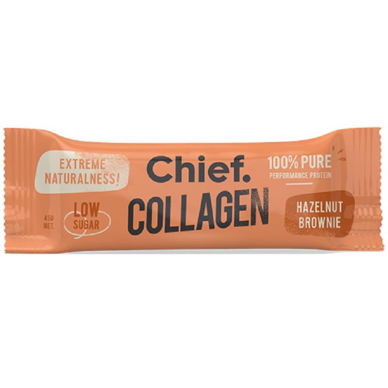 Chief Collagen Protein Bar - 12 Pack Hazelnut Brownie 45g