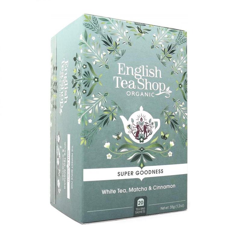 English Tea Shop 20 Organic White Tea, Matcha & Cinnamon Teabags