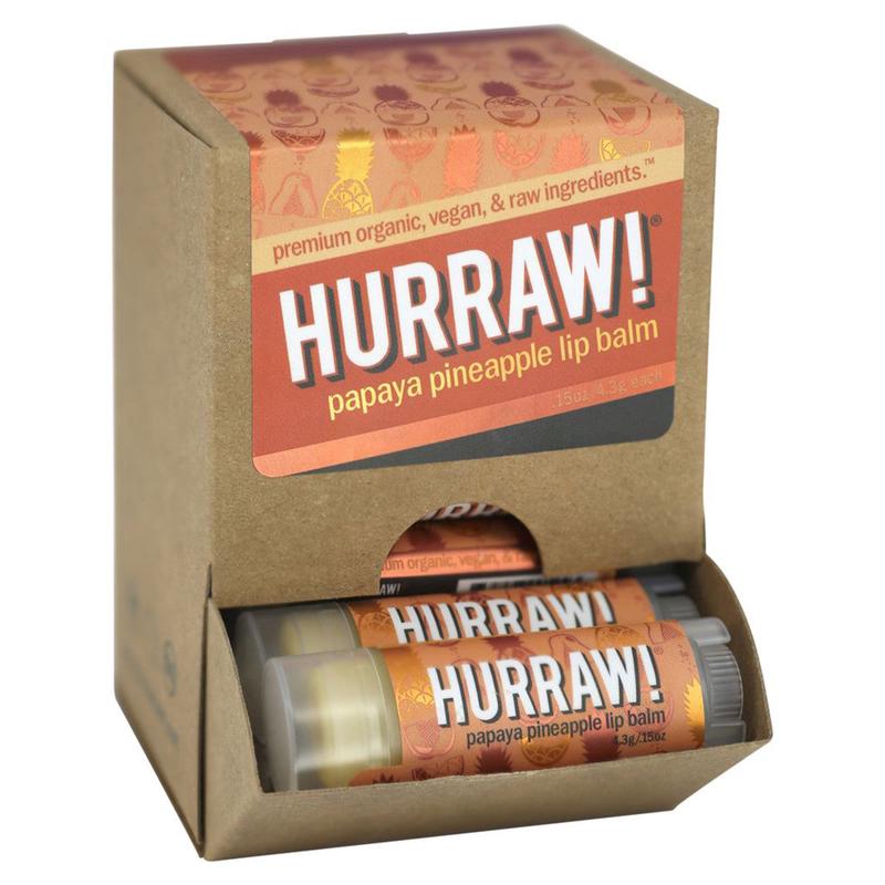 Hurraw! Papaya Pineapple Lip Balm 4.8g x 24 Display
