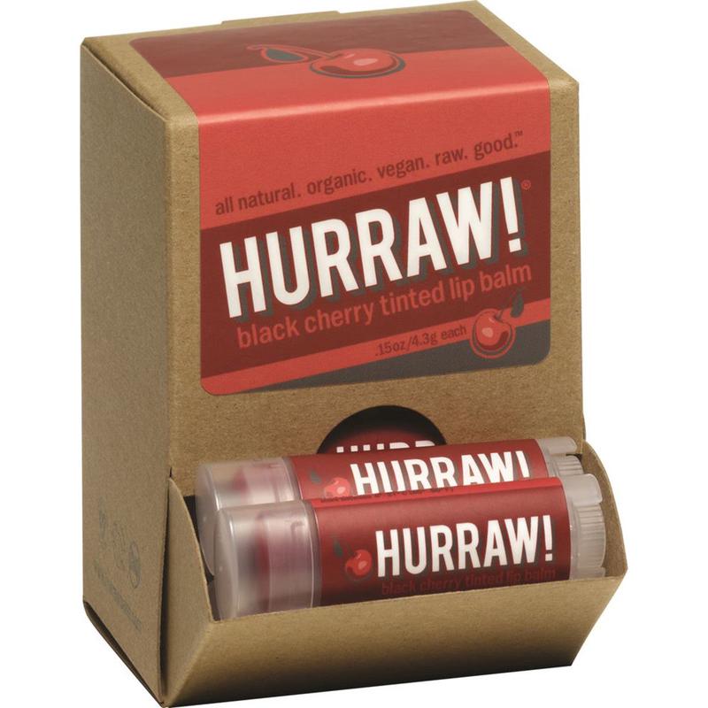 Hurraw! Tinted Black Cherry Lip Balm 4.8g x 24 Display