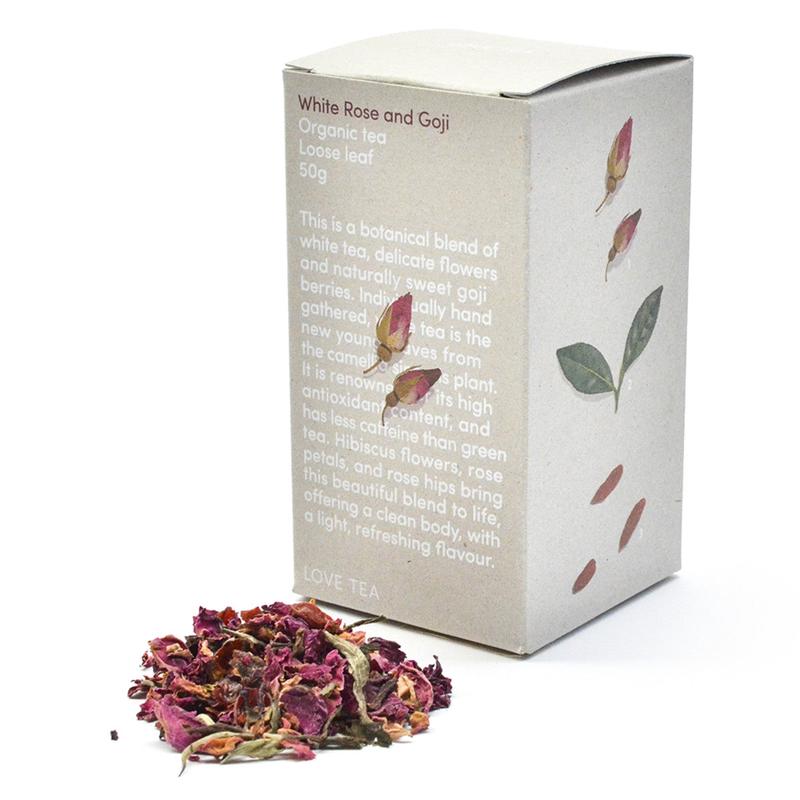 Love Tea Organic White Rose & Goji Loose Leaf Tea 50g