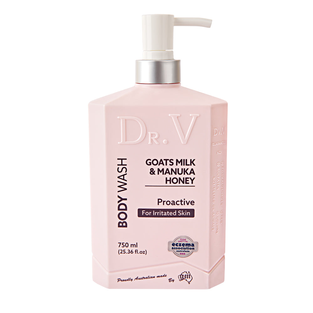 Dr. V Body Wash Goats Milk & Manuka Honey - Proactive for Irritated Skin 750ml