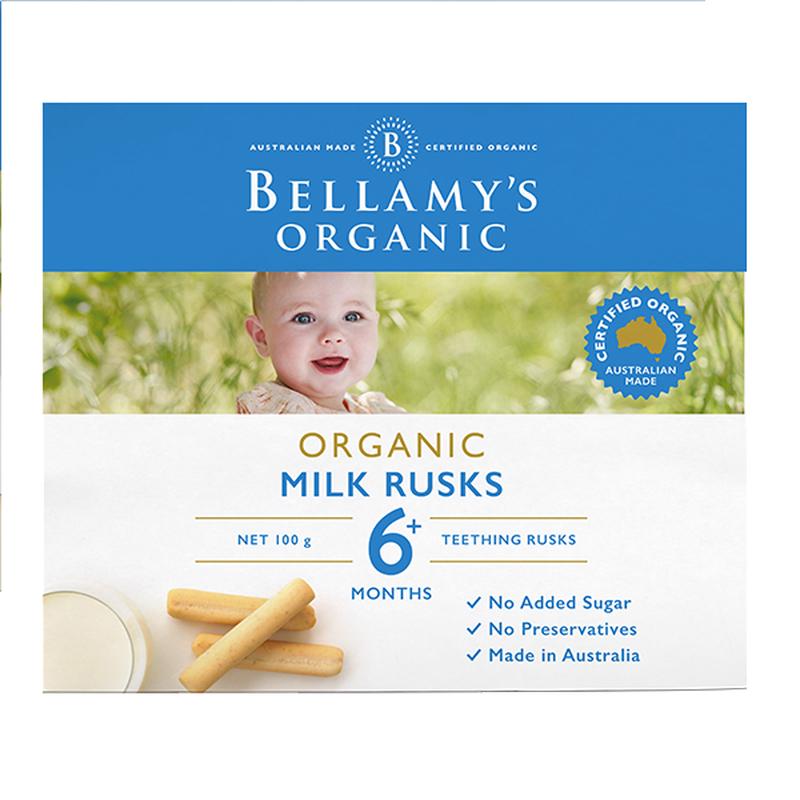 Bellamys Organic Milk Rusks - Toothiepegs 6 x 100g