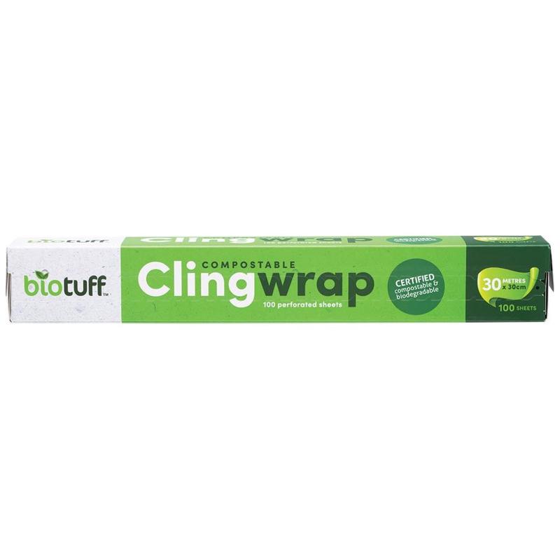 BIOTUFF Compostable Cling Wrap 100 X 30cm Sheets 30m
