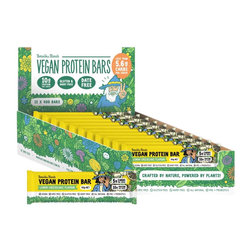 BOTANIKA BLENDS Vegan Protein Bars Lemon Cheesecake - 12x40g
