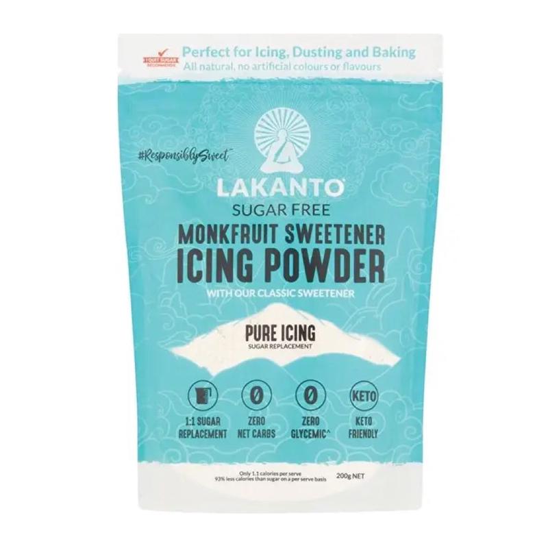 LAKANTO Icing Powder - Monkfruit Sweetener Icing Sugar Replacement - 200g