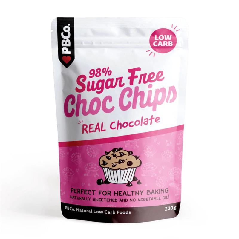 PBCO. Choc Chips 98% Sugar Free - 220g