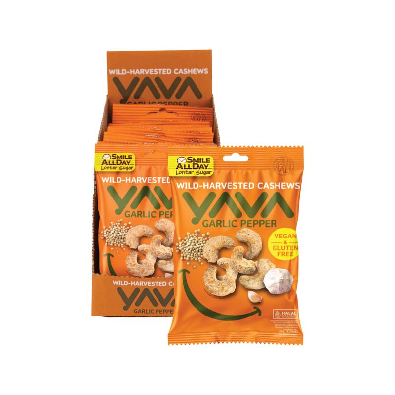 YAVA Wild-Harvested Cashews Garlic Pepper 10x35g