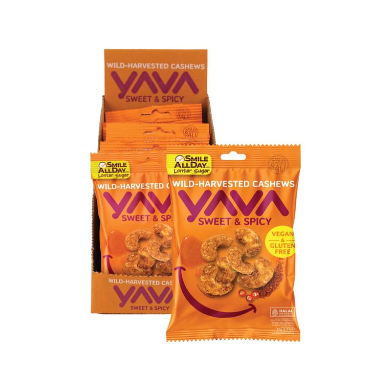 YAVA Wild-Harvested Cashews Sweet & Spicy 10x35g