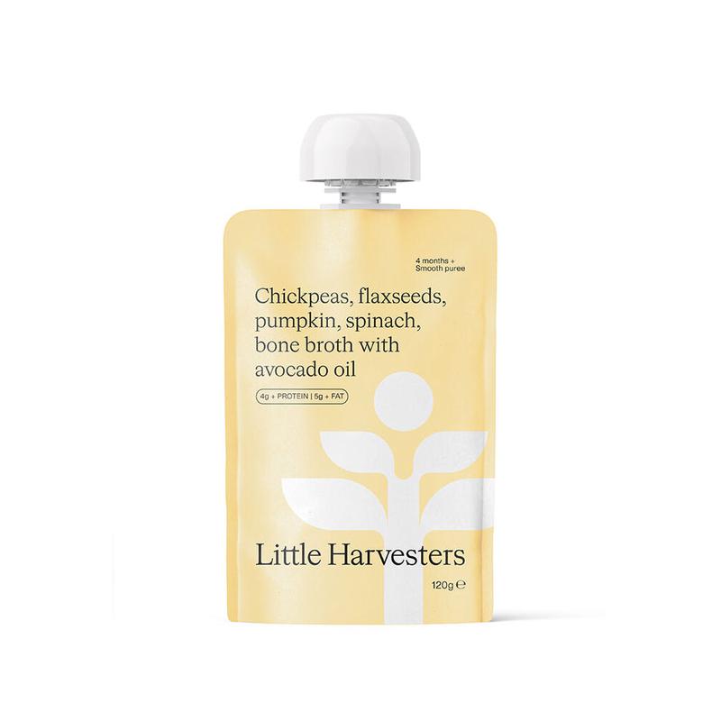 LITTLE HARVESTERS Puree Pouch - Chickpeas Flax & Pumpkin 6x120g