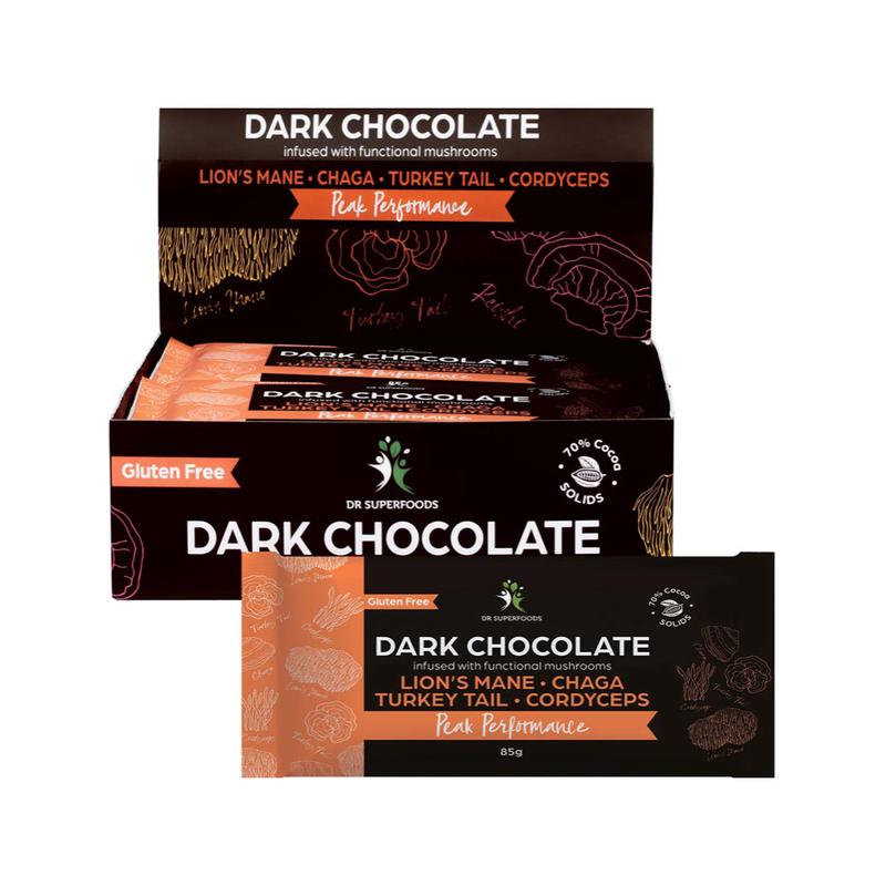 DR SUPERFOODS Dark Chocolate Bar Peak Performance 12x85g