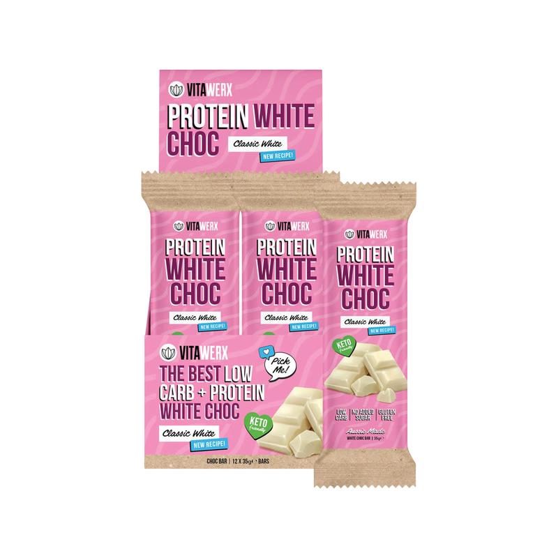 VITAWERX Protein White Choc Bar 12x35g