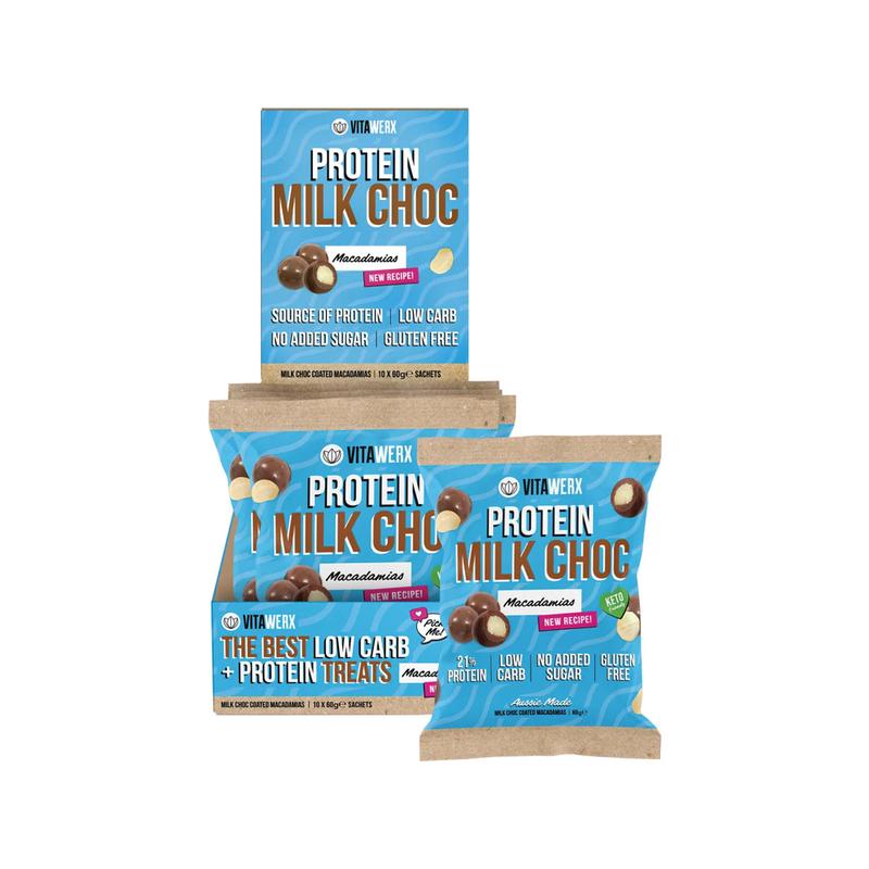 VITAWERX Puff'd Protein Crisps Milk Choc 10x60g