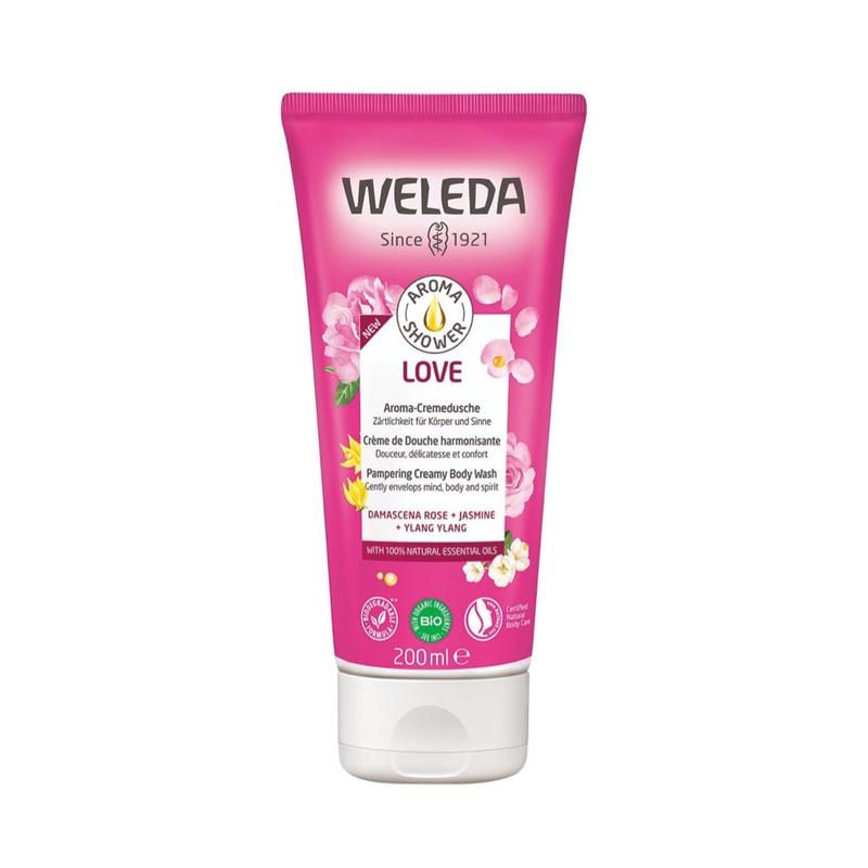 WELEDA Aroma Shower & Body Wash - Love Damascena Rose, Jasmine & Ylang Ylang - 200ml