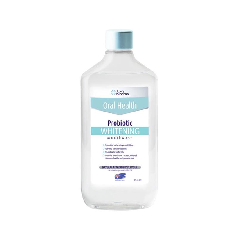 Henry Blooms Oral Health Probiotic Mouthwash Whitening Peppermint 375ml
