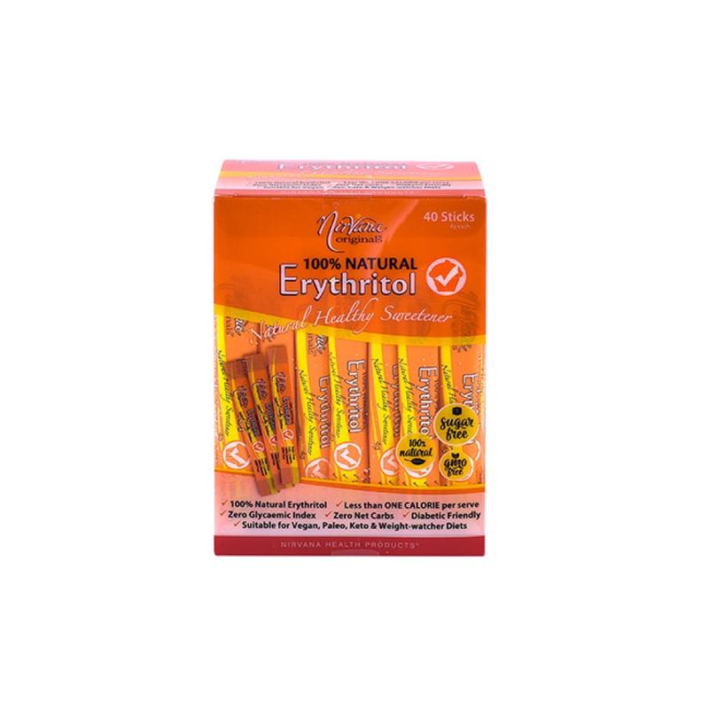 NIRVANA ORIGINALS Erythritol 100% Natural Sticks - 40x4g