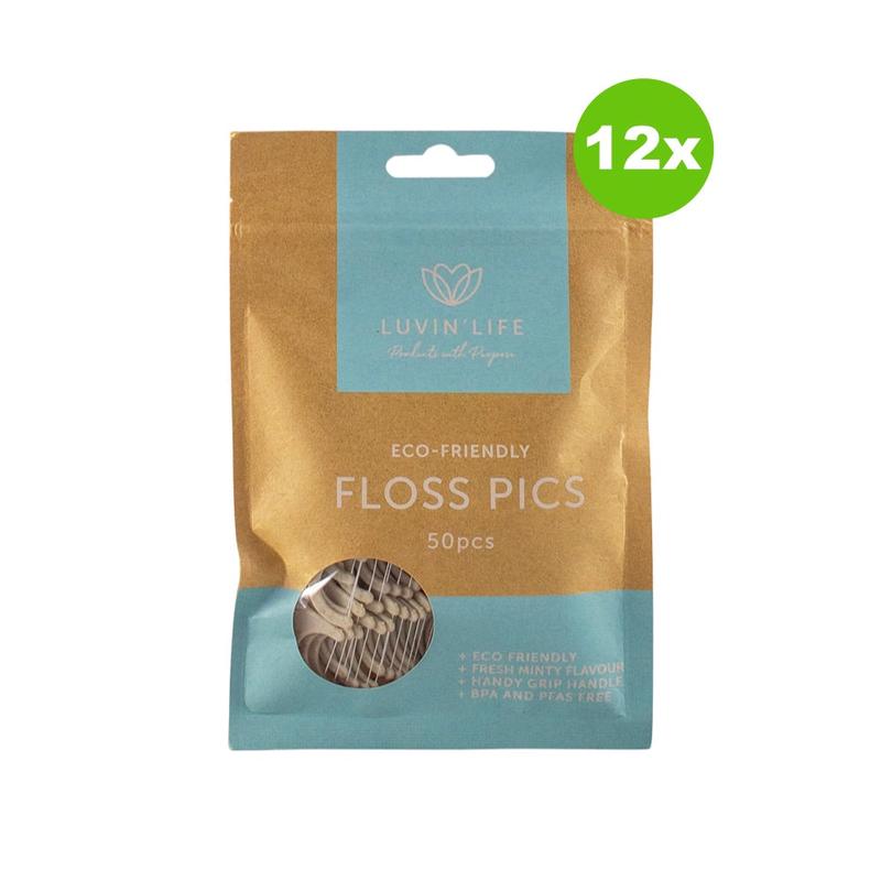 LUVIN LIFE Floss Picks Eco-Friendly - 12x50pcs