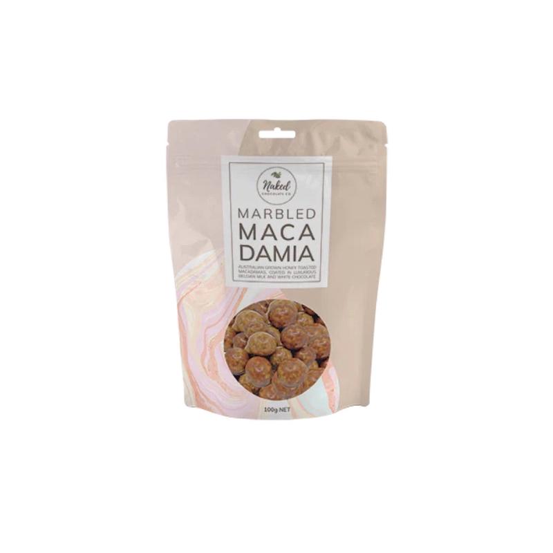 NAKED CHOCOLATE CO. Marbled Macadamia Milk and White Chocolate - 100g