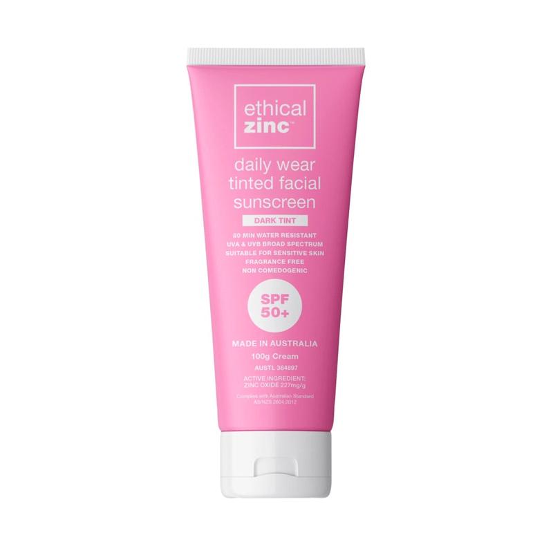 ETHICAL ZINC Daily Wear Tinted Facial Sunscreen Dark Tint SPF 50+ - 100g