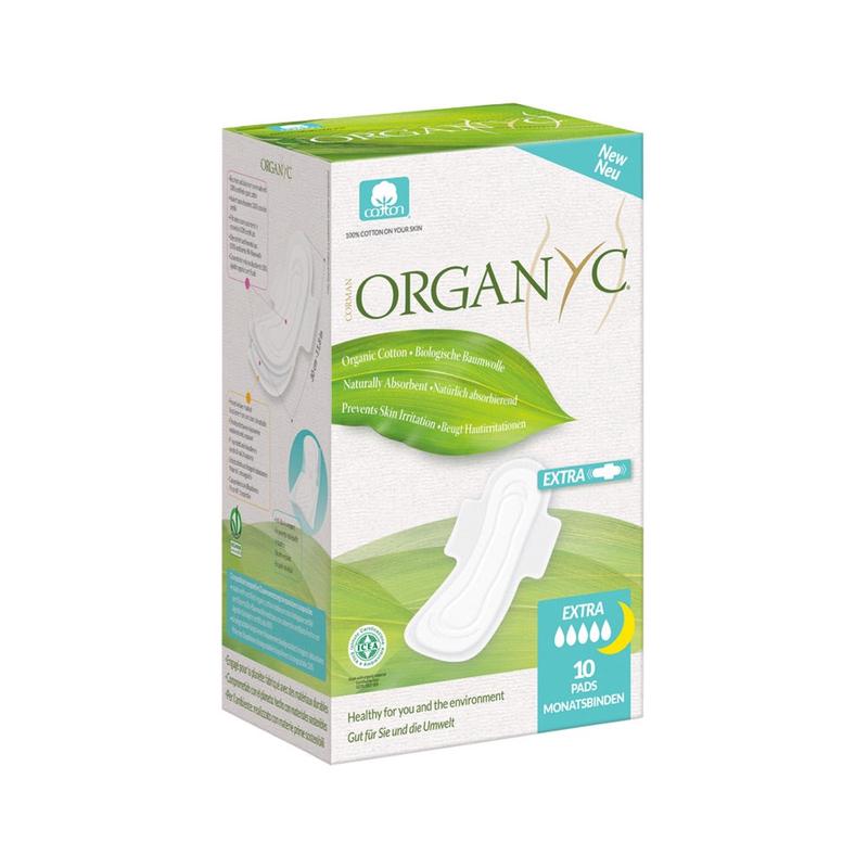 Organyc Organic Pads Ultra Thin with Wings Extra Long Extra Flow (Overnight) x 7 Pack
