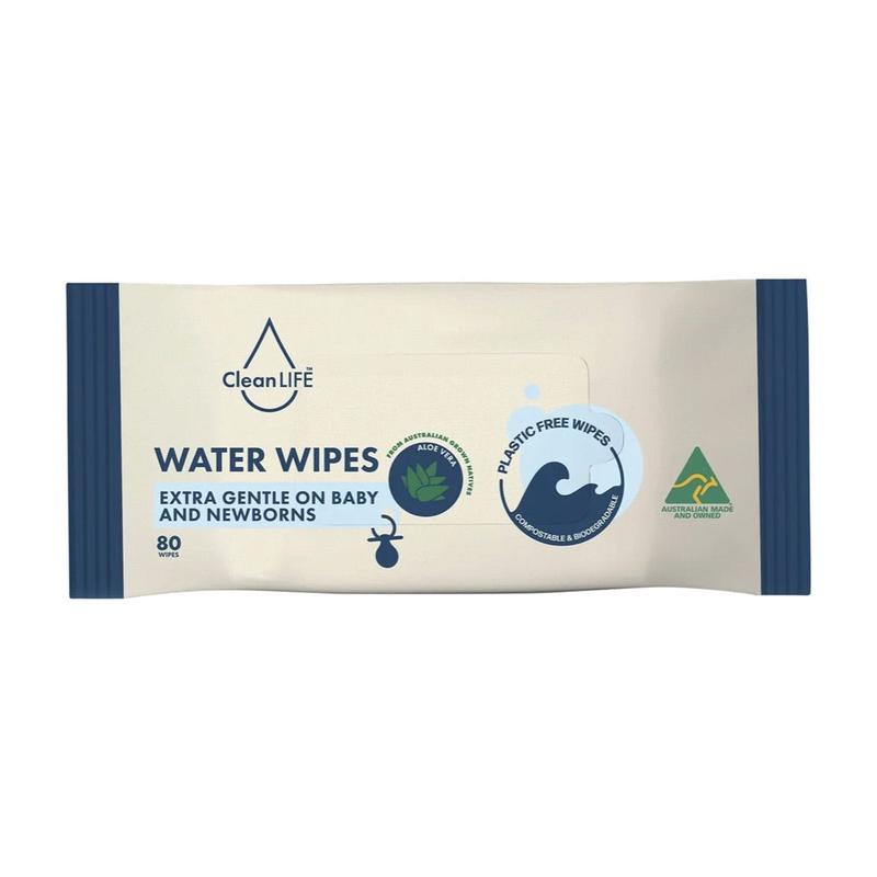 Cleanlife Water Plastic Free Wipes Extra Gentle Baby and Newborns 80pk