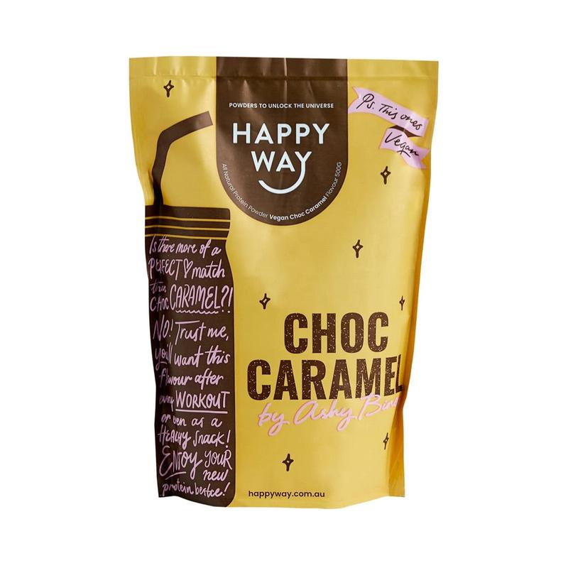 HAPPY WAY Ashy Bines Vegan Protein Powder Choc Caramel 500g