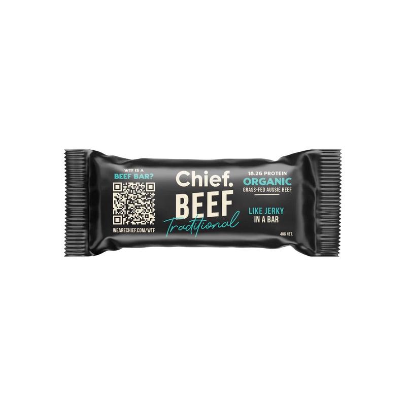 Chief Collagen Grass Fed Beef Bar - Traditional Beef 12x40g