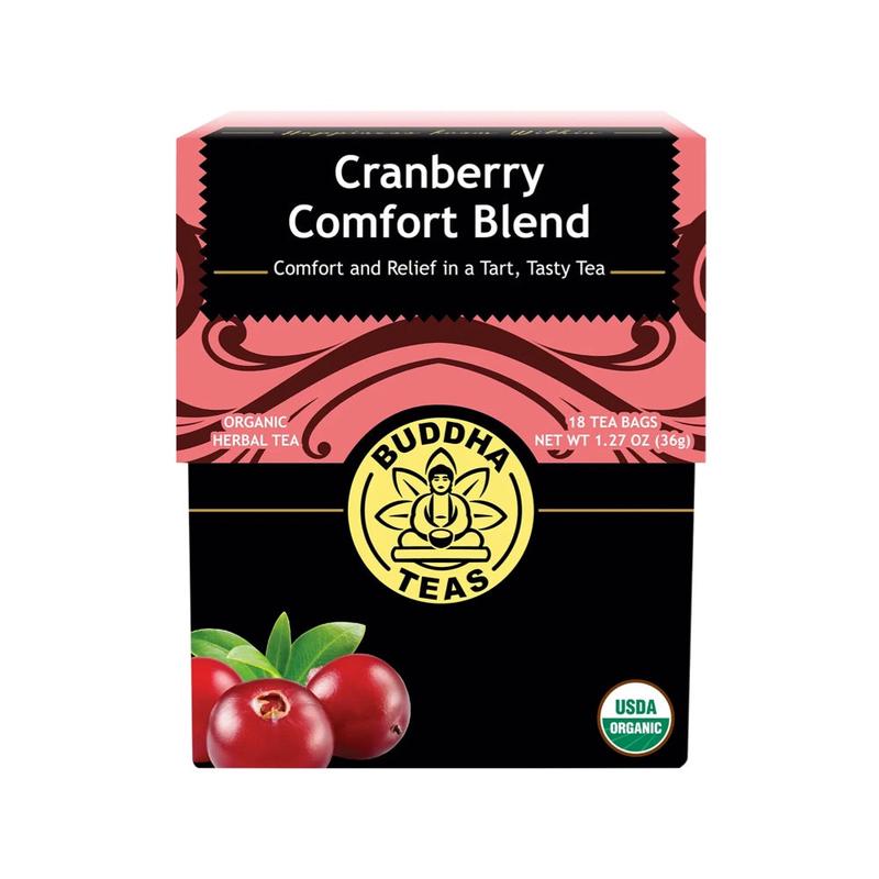 Buddha Teas Organic Herbal Tea Bags Cranberry Comfort Blend 18pk